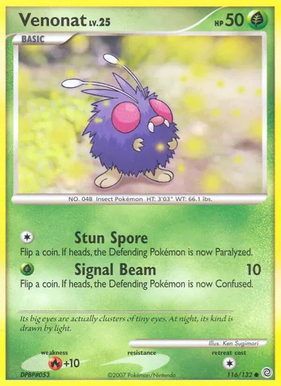 Venonat - Maravilhas Secretas - ilustração de Ken Sugimori