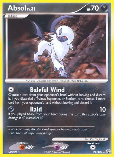 Absol - Maravilhas Secretas - ilustração de Ken Sugimori