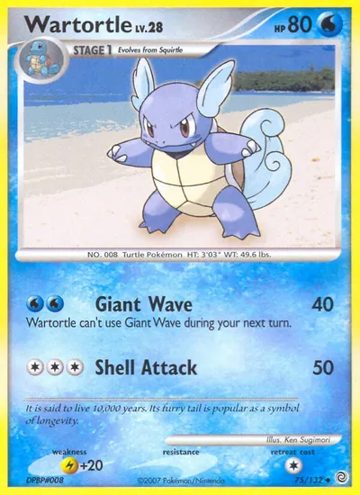 Wartortle - Maravilhas Secretas - ilustração de Ken Sugimori