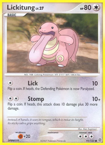 Lickitung - Maravilhas Secretas - ilustração de Ken Sugimori