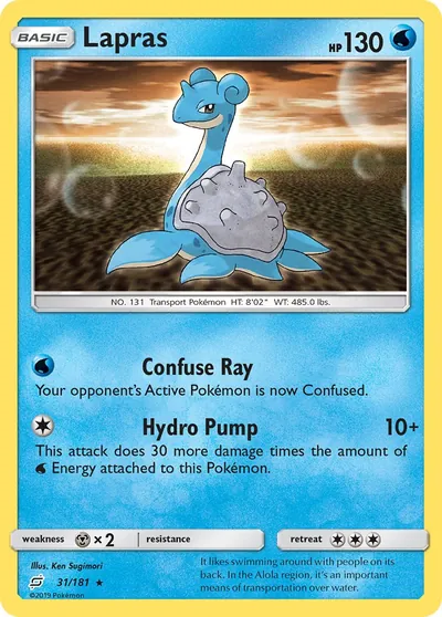Lapras - União de Aliados - ilustração de Ken Sugimori
