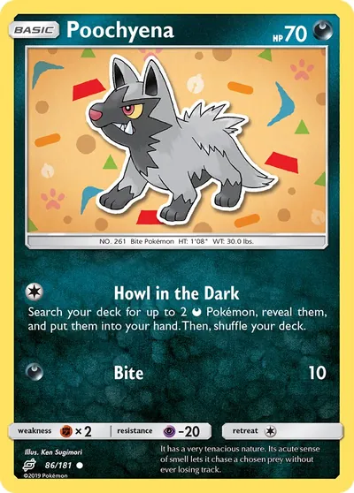 Poochyena - União de Aliados - ilustração de Ken Sugimori