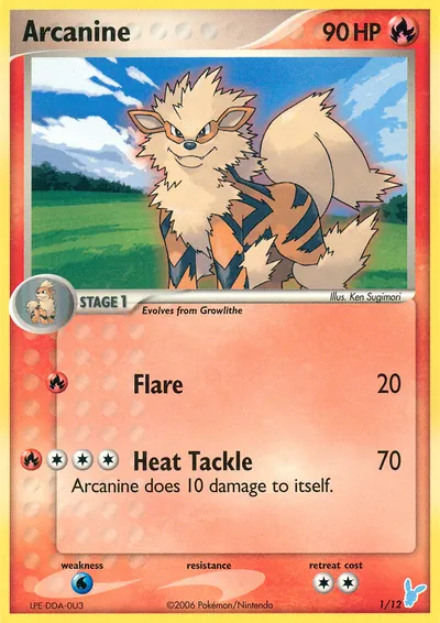 Arcanine - EX Trainer Kit: Minun - ilustração de Ken Sugimori