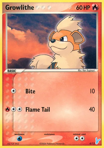 Growlithe - EX Trainer Kit: Minun - ilustração de Ken Sugimori