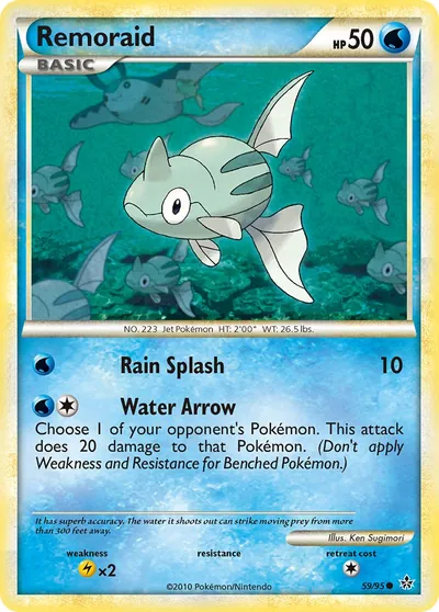 Remoraid - Revelado - ilustração de Ken Sugimori