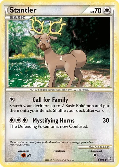 Stantler - Revelado - ilustração de Ken Sugimori