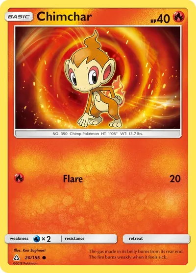 Chimchar - Ultraprisma - ilustração de Ken Sugimori