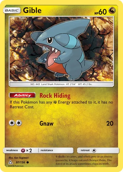 Gible - Ultraprisma - ilustração de Ken Sugimori