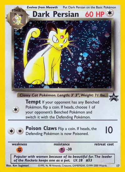 Dark Persian - Promos Black Star (Wizards) - ilustração de Ken Sugimori
