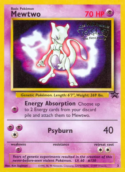 Mewtwo - Promos Black Star (Wizards) - ilustração de Ken Sugimori