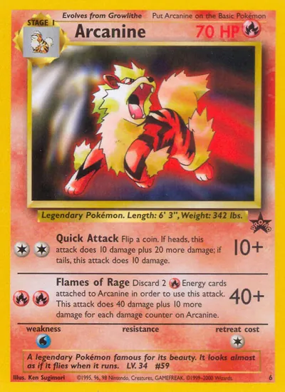 Arcanine - Promos Black Star (Wizards) - ilustração de Ken Sugimori