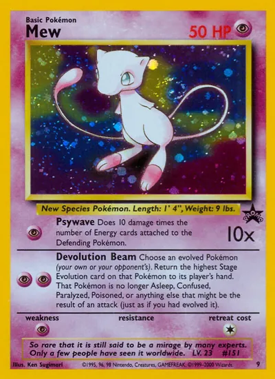 Mew - Promos Black Star (Wizards) - ilustração de Ken Sugimori