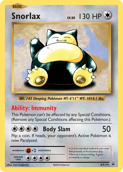 Snorlax - Promos de XY - ilustração de Ken Sugimori