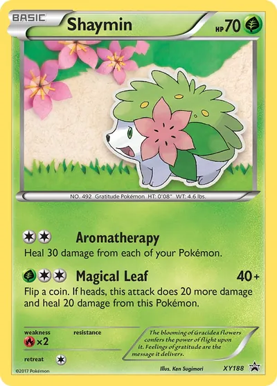 Shaymin - Promos de XY - ilustração de Ken Sugimori