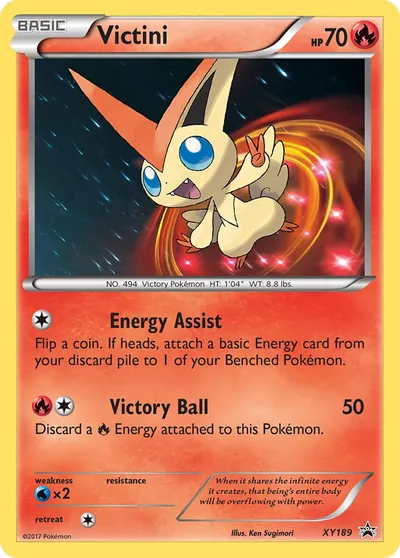 Victini - Promos de XY - ilustração de Ken Sugimori