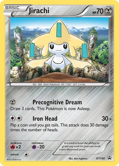 Jirachi - Promos de XY - ilustração de Ken Sugimori