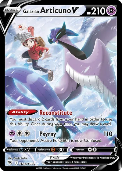 Galarian Articuno V - Estrelas Radiantes - ilustração de Kouki Saitou