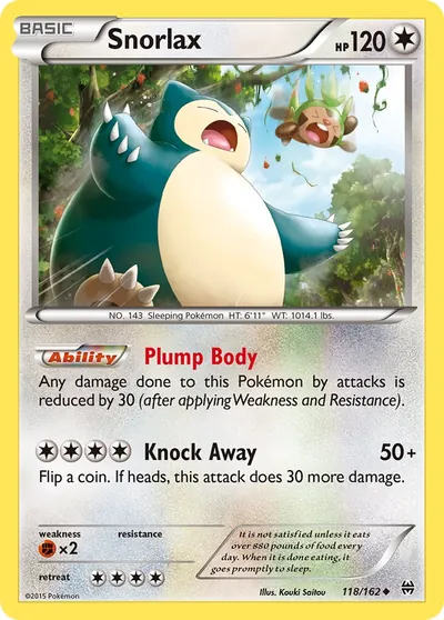 Snorlax - Turbo Revolução - ilustração de Kouki Saitou