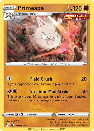 Primeape - Estilos de Batalha - ilustração de Kouki Saitou