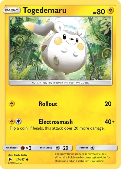 Togedemaru - Sombras Ardentes - ilustração de Kouki Saitou