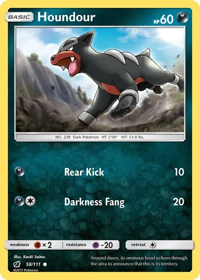 Houndour - Invasão Carmim - ilustração de Kouki Saitou