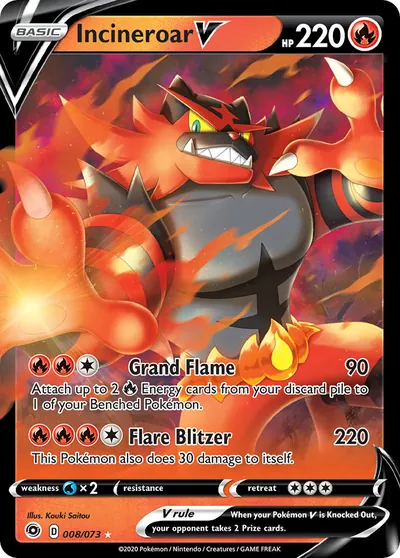 Incineroar-V - Caminho do Campeão - ilustração de Kouki Saitou