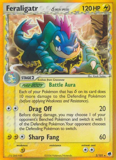 Feraligatr - Dragon Frontiers - ilustração de Kouki Saitou