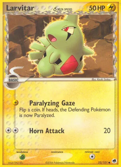 Larvitar - Dragon Frontiers - ilustração de Kouki Saitou