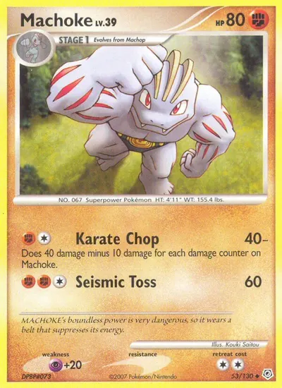 Machoke - Diamante & Pérola - ilustração de Kouki Saitou