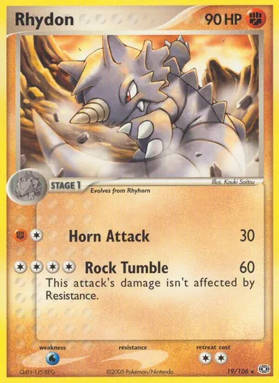 Rhydon - Emerald - ilustração de Kouki Saitou