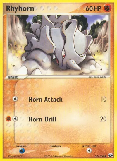 Rhyhorn - Emerald - ilustração de Kouki Saitou