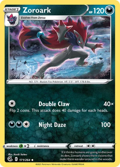 Zoroark - Golpe Fusão - ilustração de Kouki Saitou