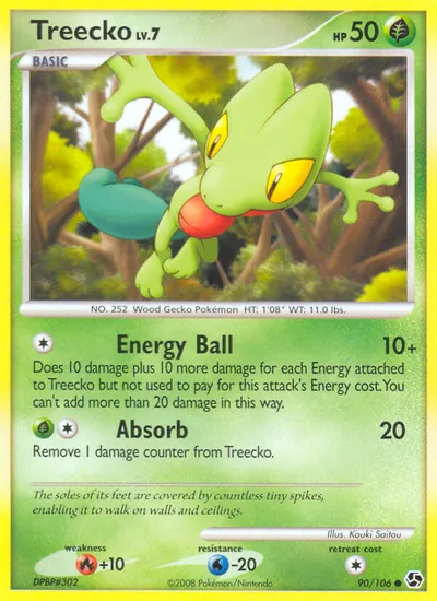 Treecko - Great Encounters - ilustração de Kouki Saitou