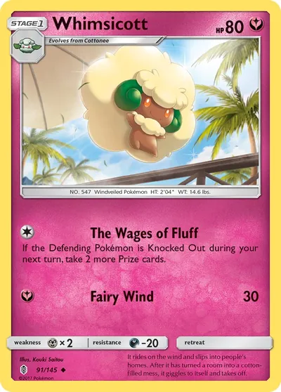 Whimsicott - Guardiões Ascendentes - ilustração de Kouki Saitou