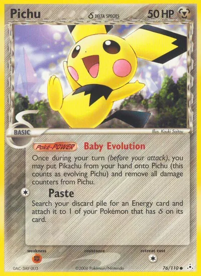 Pichu - EX Holon Phantoms - ilustração de Kouki Saitou
