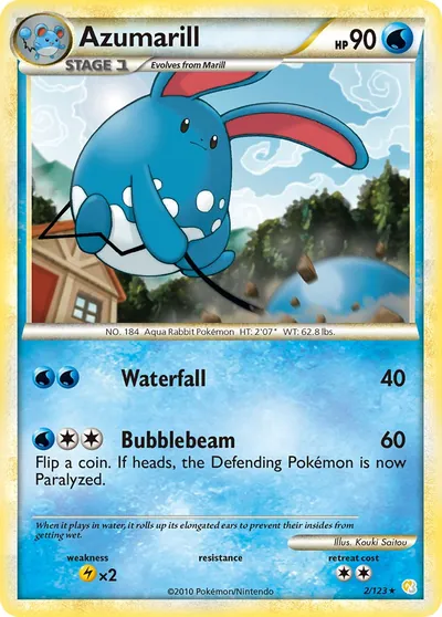 Azumarill - HeartGold SoulSilver - ilustração de Kouki Saitou