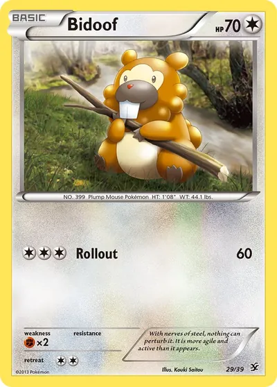 Bidoof - Conjunto para Iniciantes Kalos - ilustração de Kouki Saitou
