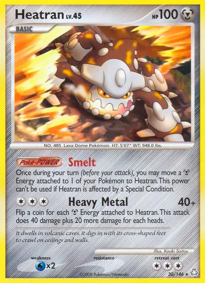 Heatran - Legends Awakened - ilustração de Kouki Saitou