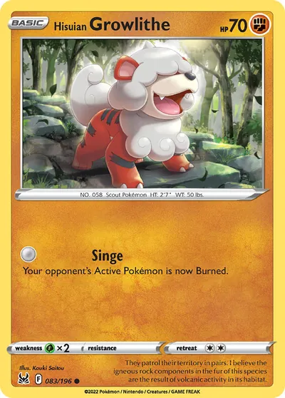 Growlithe de Hisui - Origem Perdida - ilustração de Kouki Saitou