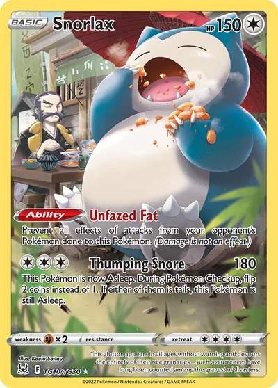 Snorlax - Origem Perdida - ilustração de Kouki Saitou