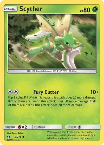 Scyther - Trovões Perdidos - ilustração de Kouki Saitou