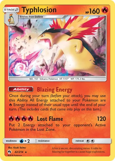 Typhlosion - Trovões Perdidos - ilustração de Kouki Saitou