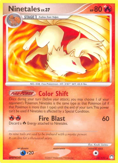 Ninetales - Tesouros Misteriosos - ilustração de Kouki Saitou