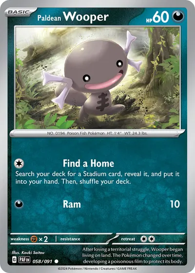 Wooper de Paldea - Destinos de Paldea - ilustração de Kouki Saitou