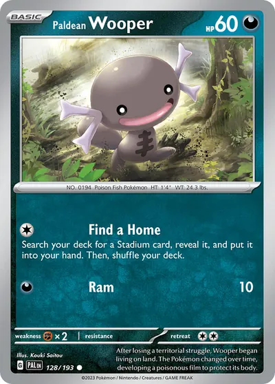 Wooper de Paldea - Evoluções em Paldea - ilustração de Kouki Saitou
