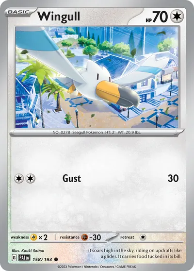 Wingull - Evoluções em Paldea - ilustração de Kouki Saitou