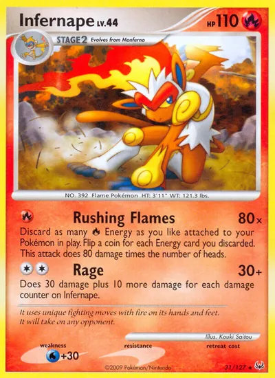 Infernape - Platinum - ilustração de Kouki Saitou