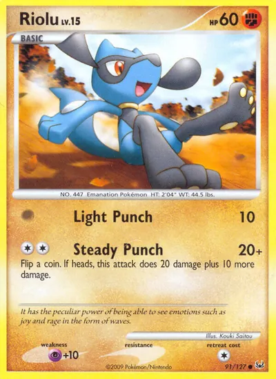 Riolu - Platinum - ilustração de Kouki Saitou