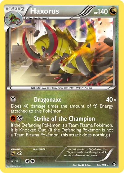 Haxorus - Explosão de Plasma - ilustração de Kouki Saitou