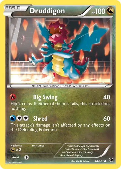 Druddigon - Explosão de Plasma - ilustração de Kouki Saitou
